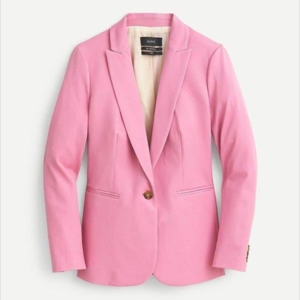 NWT J Crew Parke Blazer in Stretch Linen Bohemian Rose (Pink)
